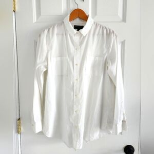 Banana Republic Women's Boyfriend Fit White Button Down Shirt